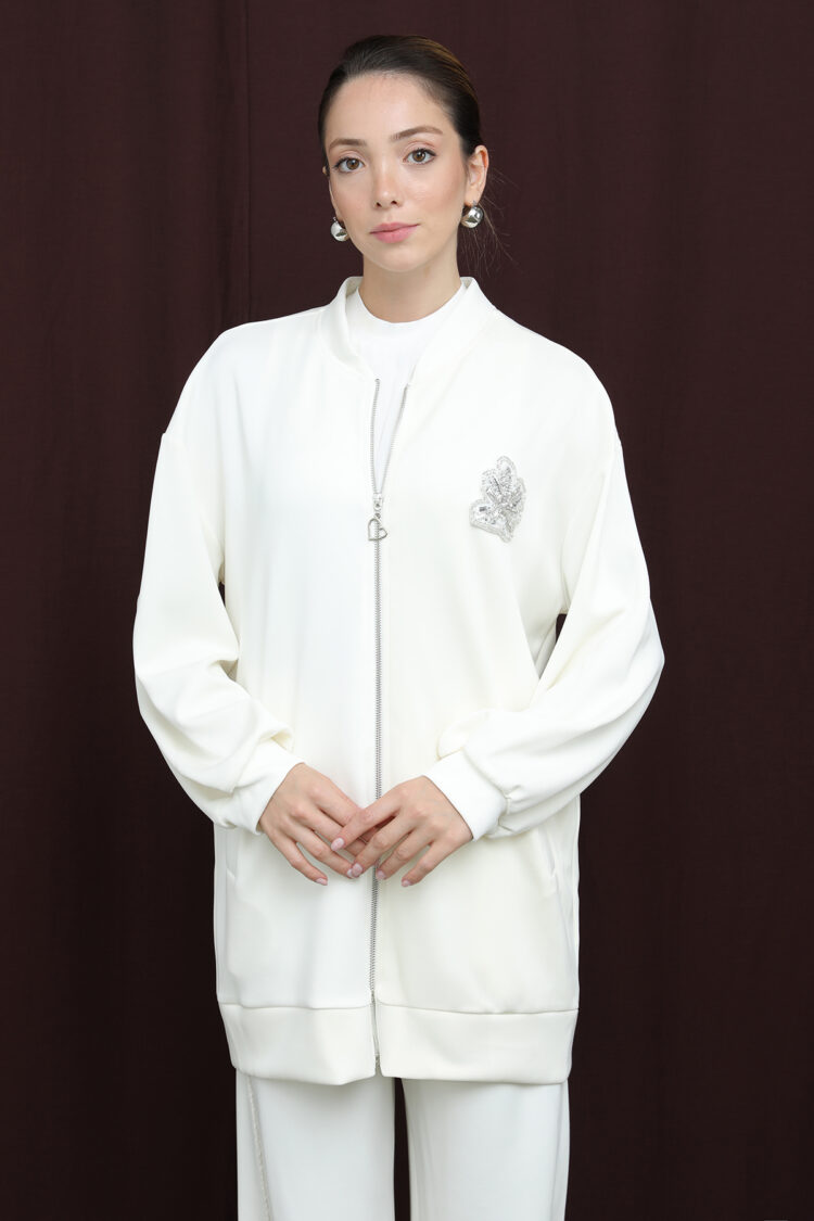 White Oversized Casual Modest Set