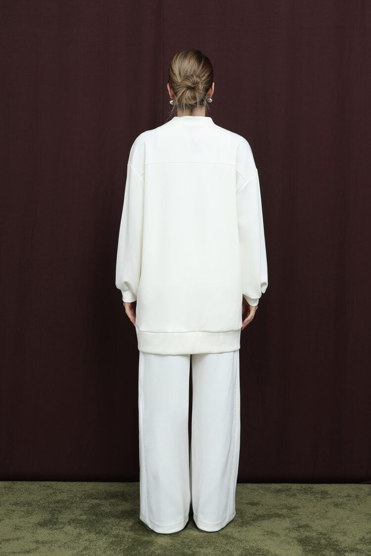 White Oversized Casual Modest Set
