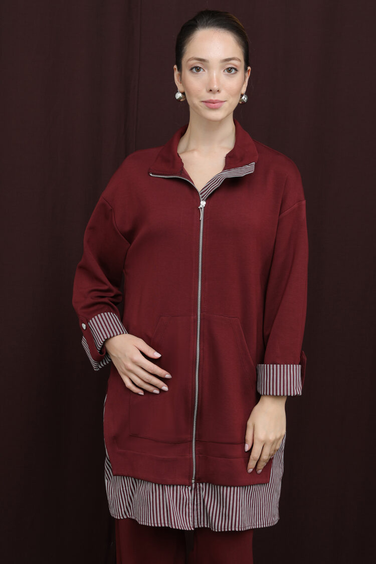 Claret Red Elegant Casual Set