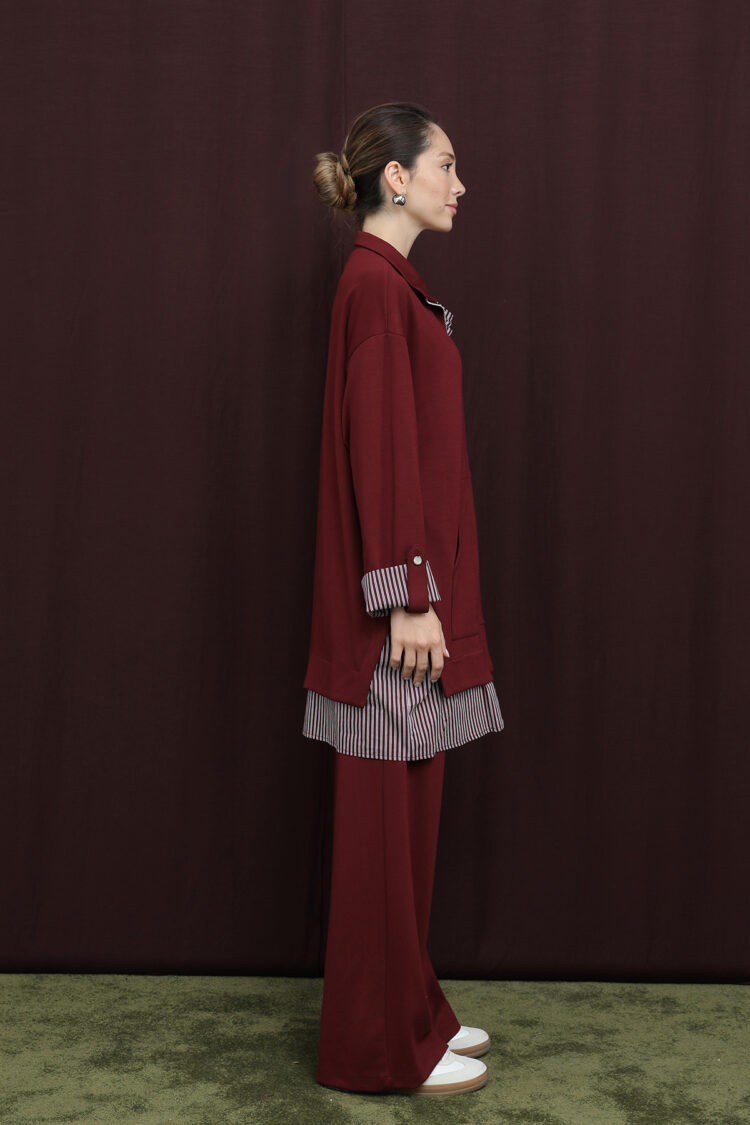 Claret Red Elegant Casual Set