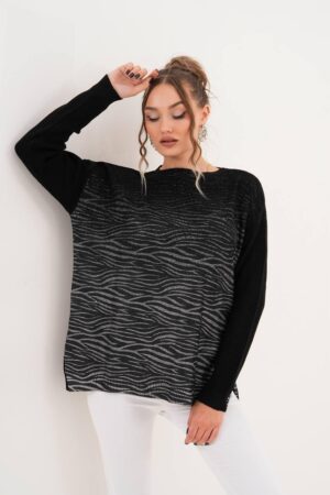 Oversized Fit Animal Print Sweater - Brand: My Jest Fashion - Women & Kids, Baby Clothes Wholesale - Globality Store