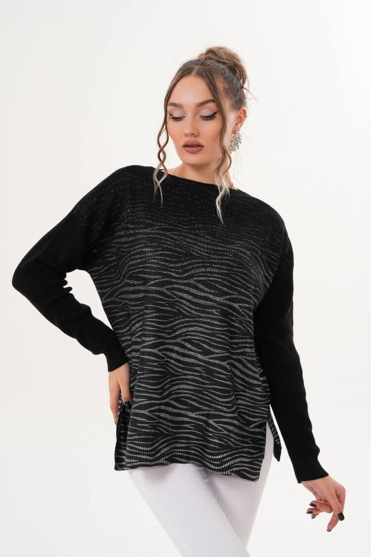 Oversized Fit Animal Print Sweater