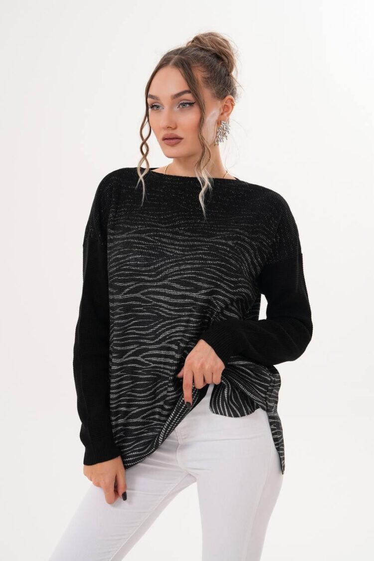 Oversized Fit Animal Print Sweater