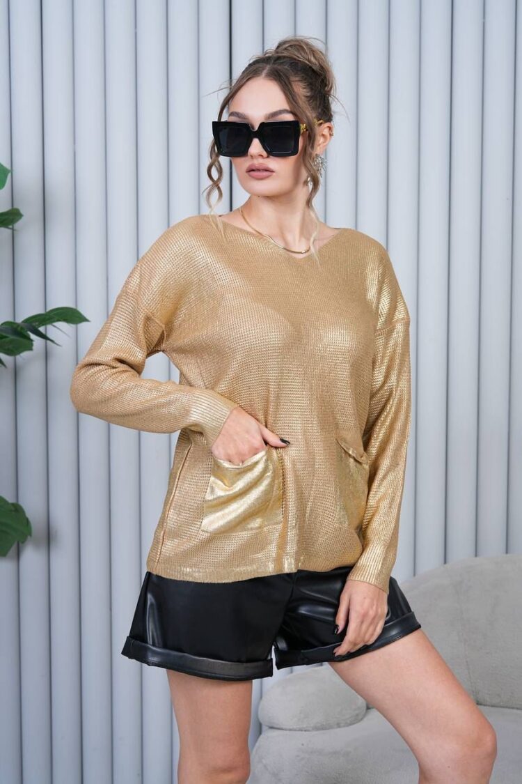 Sweater Oversized V-Neck Long Sleeve Casual