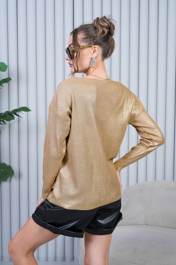 Sweater Oversized V-Neck Long Sleeve Casual