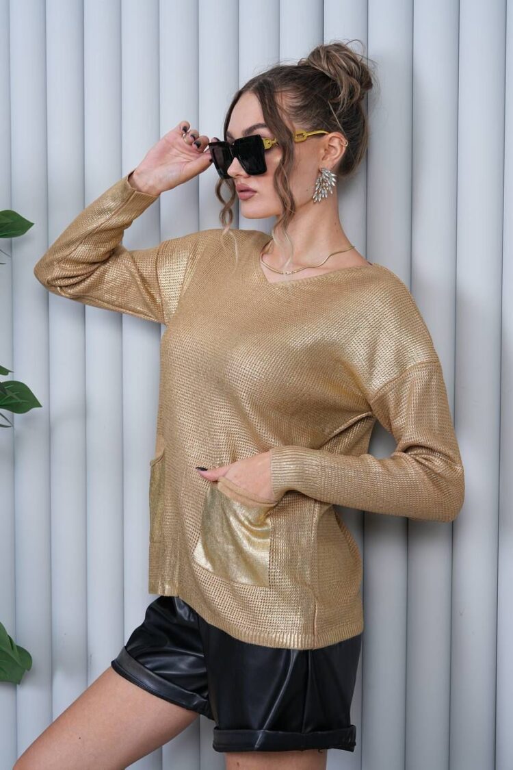 Sweater Oversized V-Neck Long Sleeve Casual