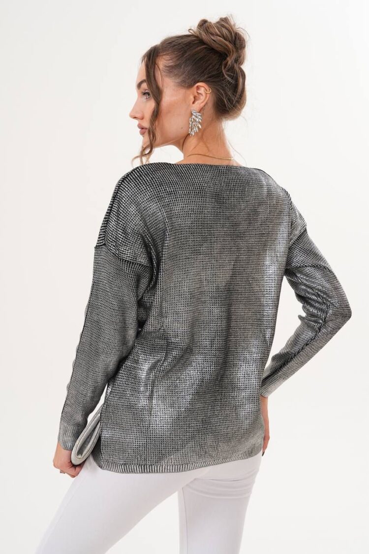 Sweater With V-Neck And Long Sleeves
