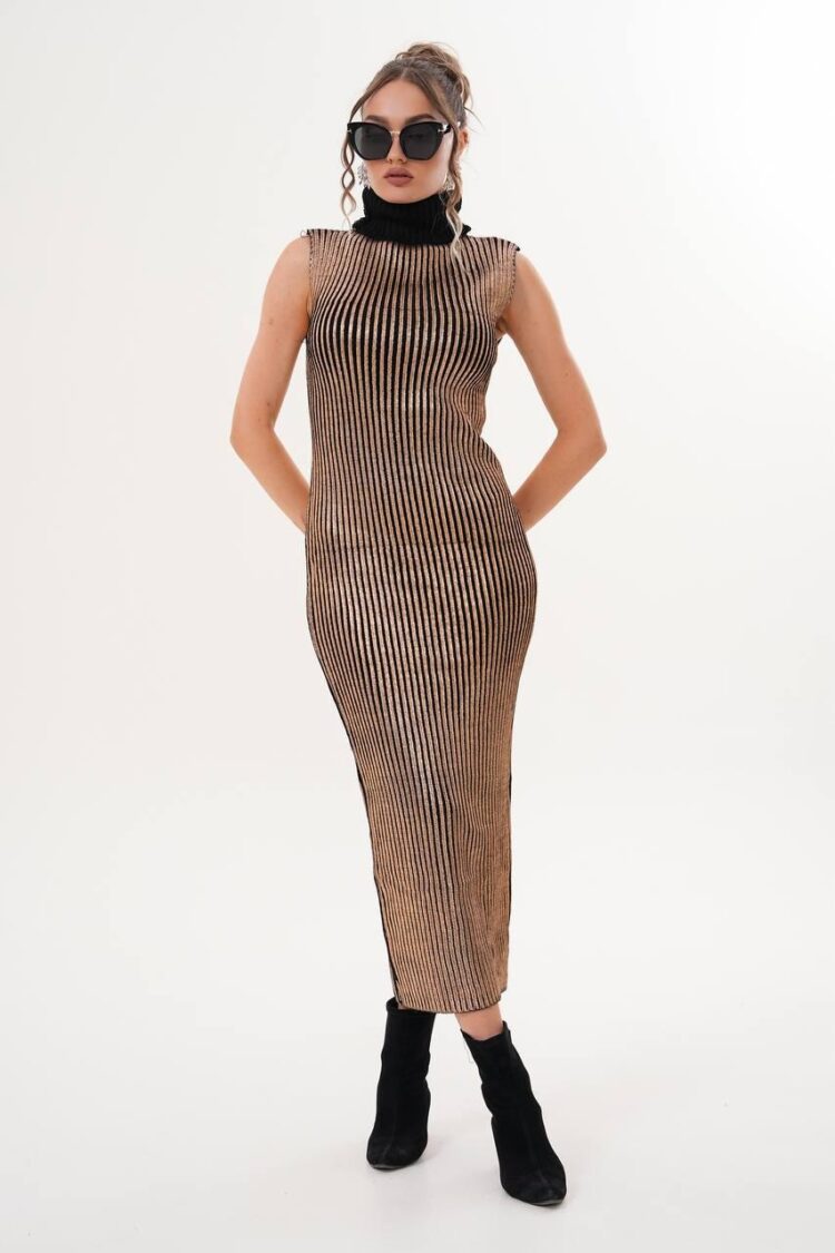 Black Striped Elegant Bodycon Dress