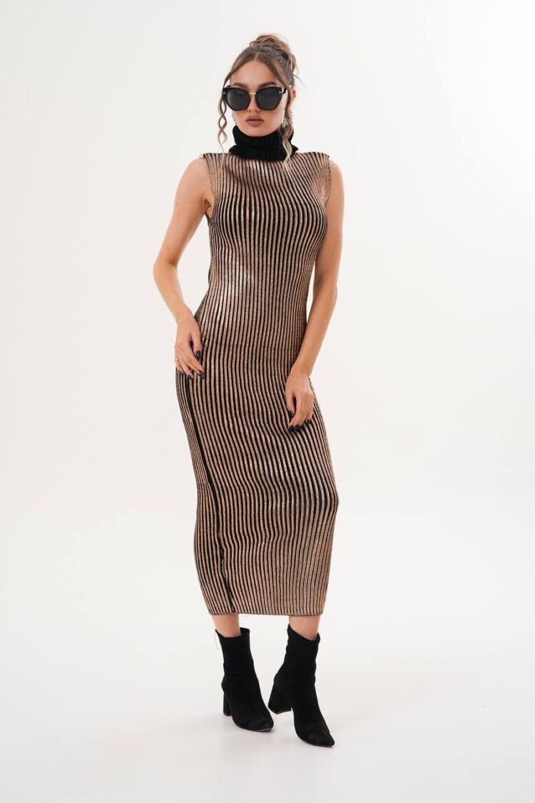 Black Striped Elegant Bodycon Dress