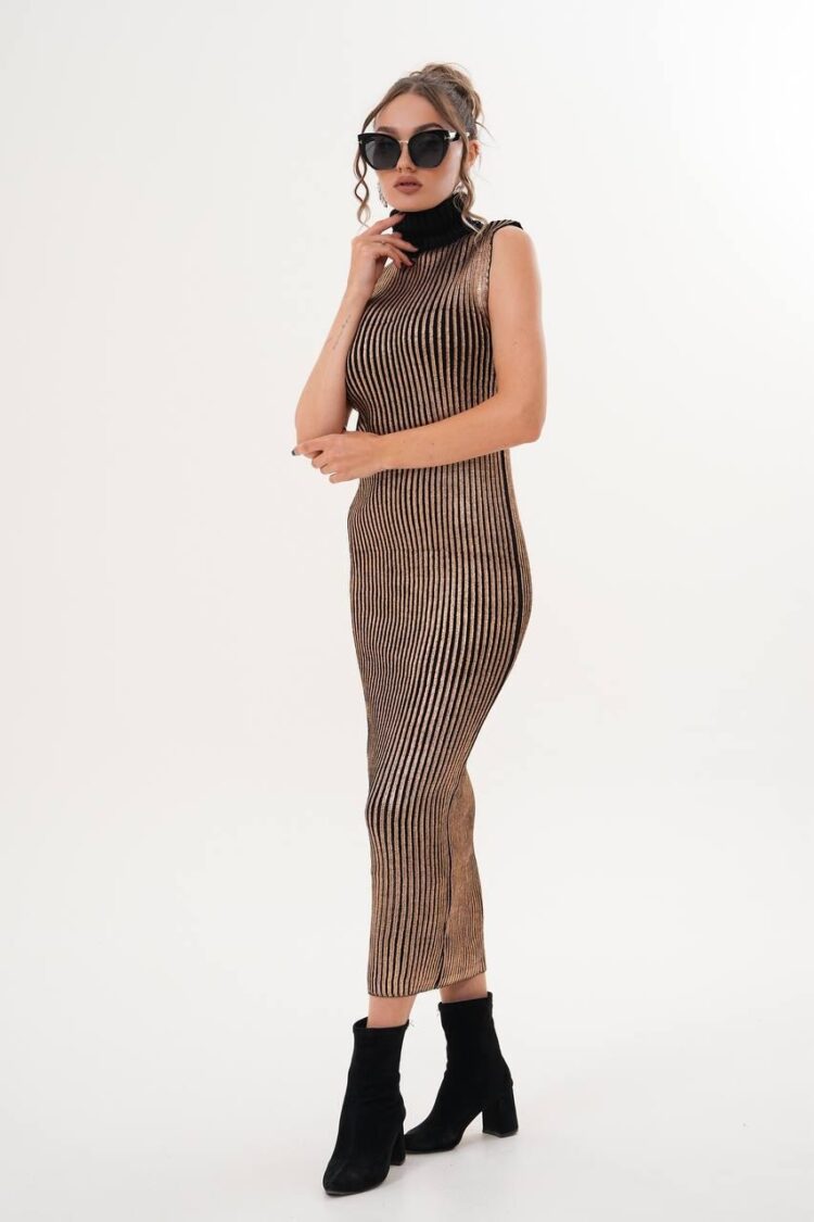 Black Striped Elegant Bodycon Dress