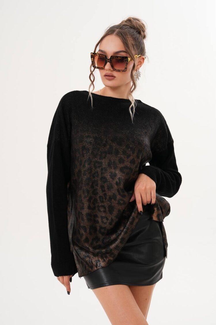 Oversized Fit Sweater With Animal Print - Brand: My Jest Fashion - Women & Kids, Baby Clothes Wholesale - Globality Store
