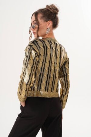 Striped Sweater With 3/4 Straight Sleeves - Brand: My Jest Fashion - Women & Kids, Baby Clothes Wholesale - Globality Store
