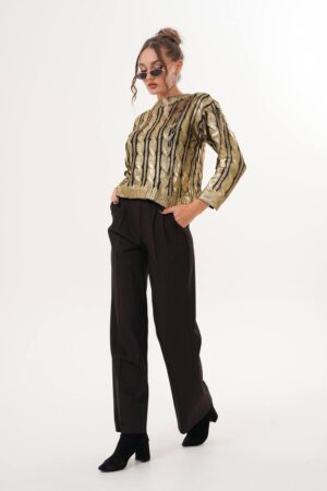 Striped Sweater With 3/4 Straight Sleeves - Brand: My Jest Fashion - Women & Kids, Baby Clothes Wholesale - Globality Store