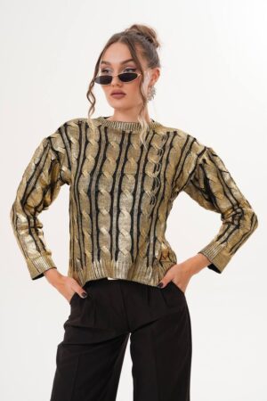 Striped Sweater With 3/4 Straight Sleeves - Brand: My Jest Fashion - Women & Kids, Baby Clothes Wholesale - Globality Store