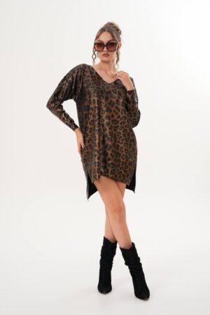 Leopard Print Oversized Fit Tunic - Brand: My Jest Fashion - Women & Kids, Baby Clothes Wholesale - Globality Store
