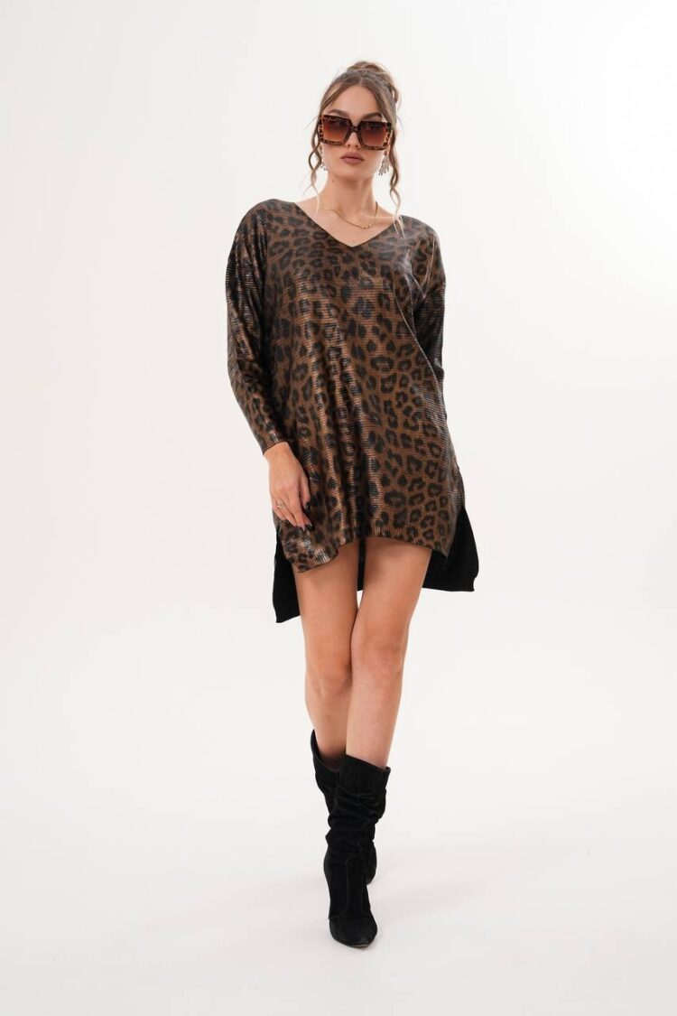 Leopard Print Oversized Fit Tunic