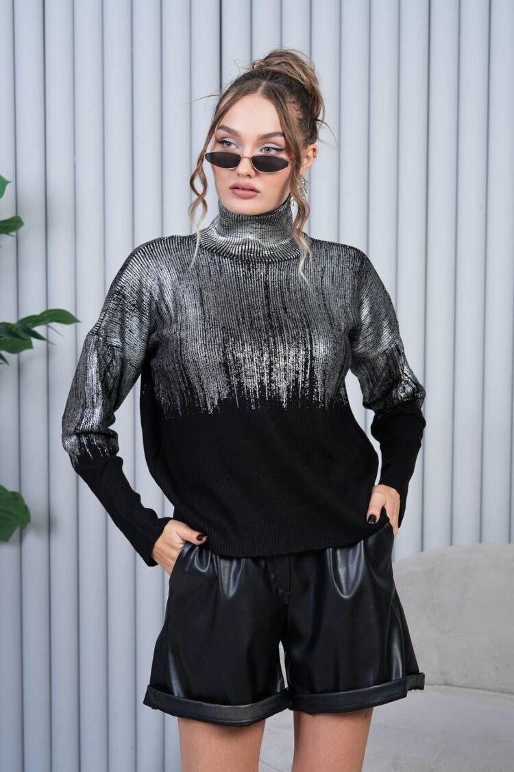 Black Oversized Fit Turtle Neck Sweater - Brand: My Jest Fashion - Women & Kids, Baby Clothes Wholesale - Globality Store