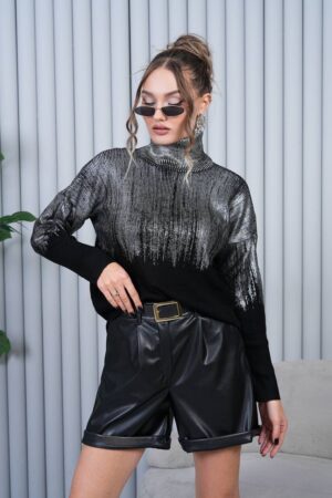 Black Oversized Fit Turtle Neck Sweater - Brand: My Jest Fashion - Women & Kids, Baby Clothes Wholesale - Globality Store