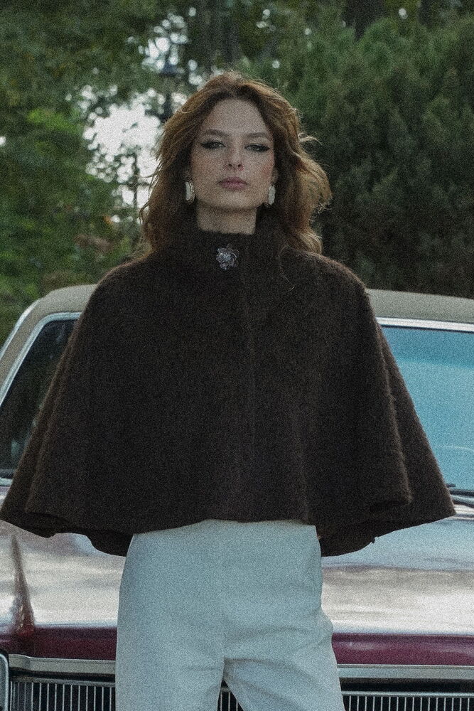 Brown Elegant Double-Breasted Blazer Jacket