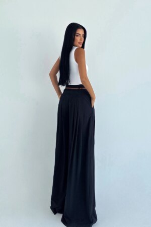 Black High Waist Palazzo Wide Leg Pants - Brand: EYYO ATELIER - Women & Kids, Baby Clothes Wholesale - Globality Store