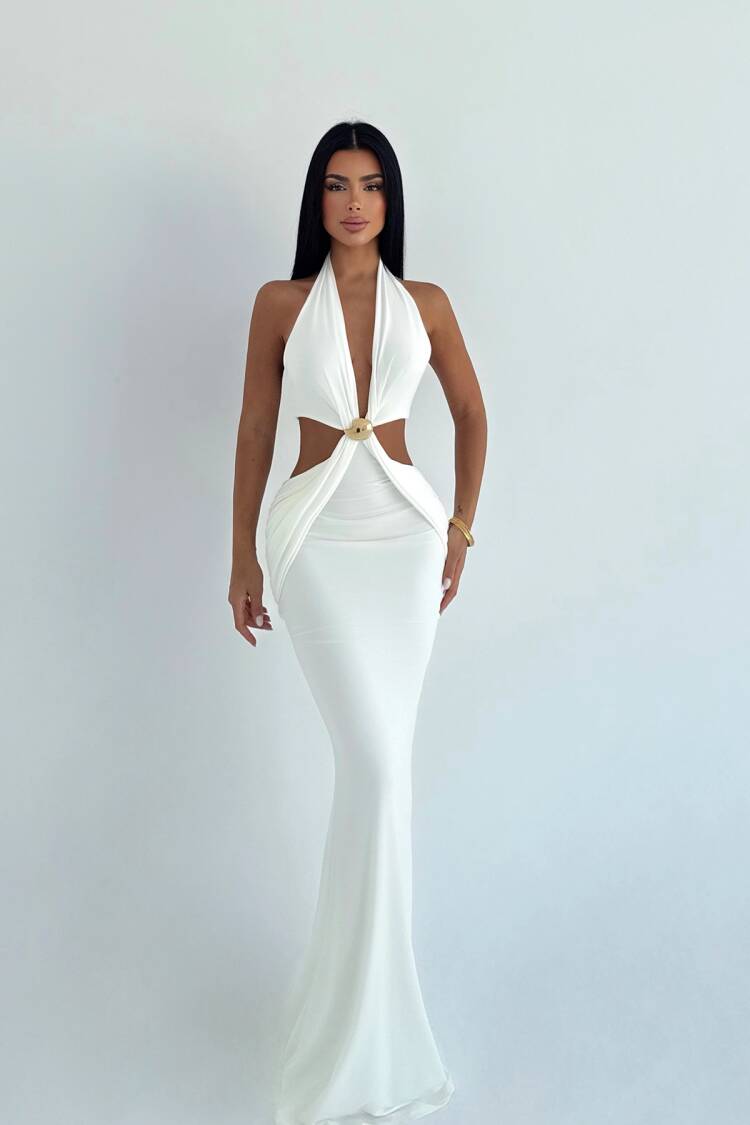 Elegant Bodycon Dress With Halter Neck - Brand: EYYO ATELIER - Women & Kids, Baby Clothes Wholesale - Globality Store