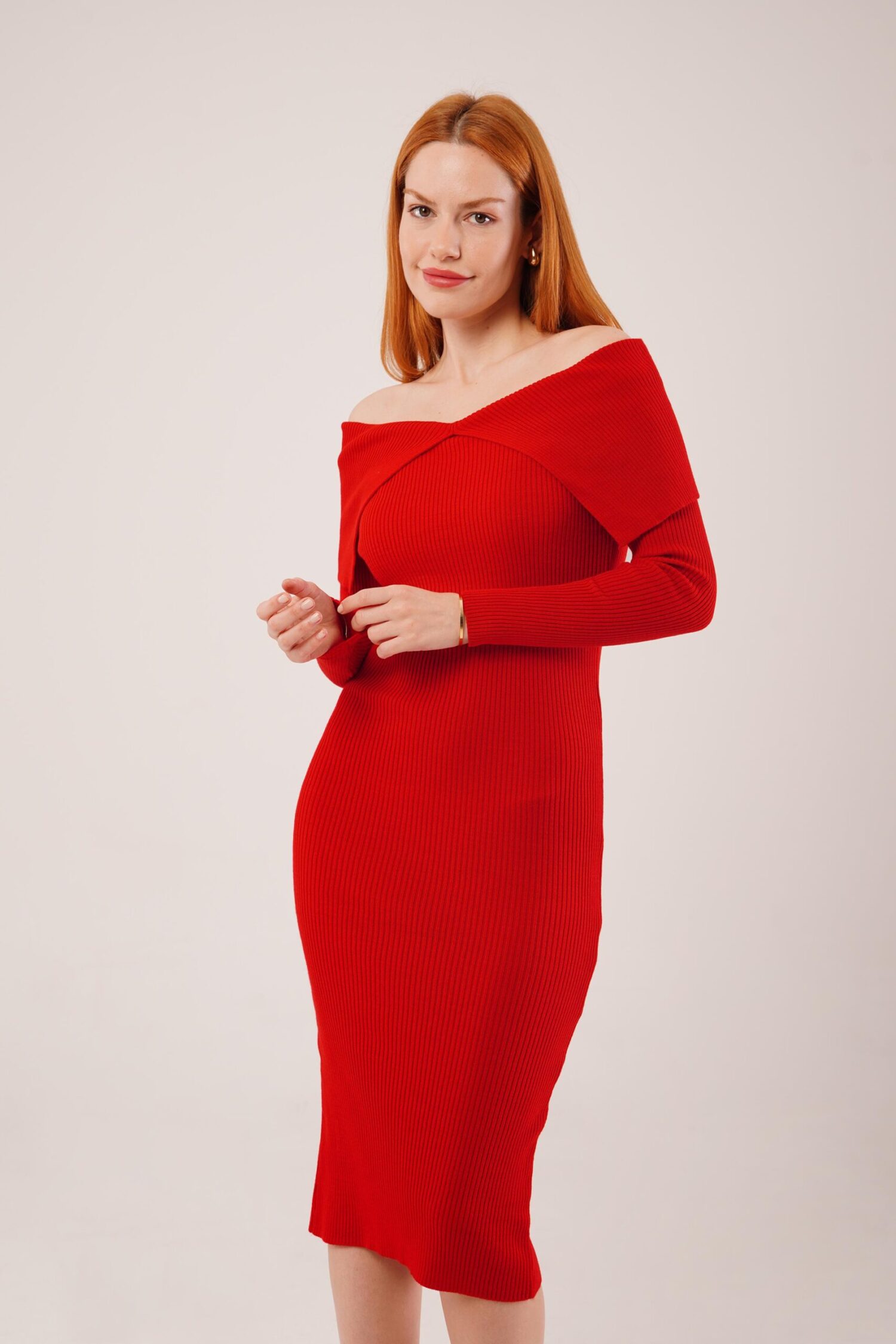 ElegantOff Shoulder Neck Bodycon Dress - Brand: Lustrin - Women & Kids, Baby Clothes Wholesale - Globality Store