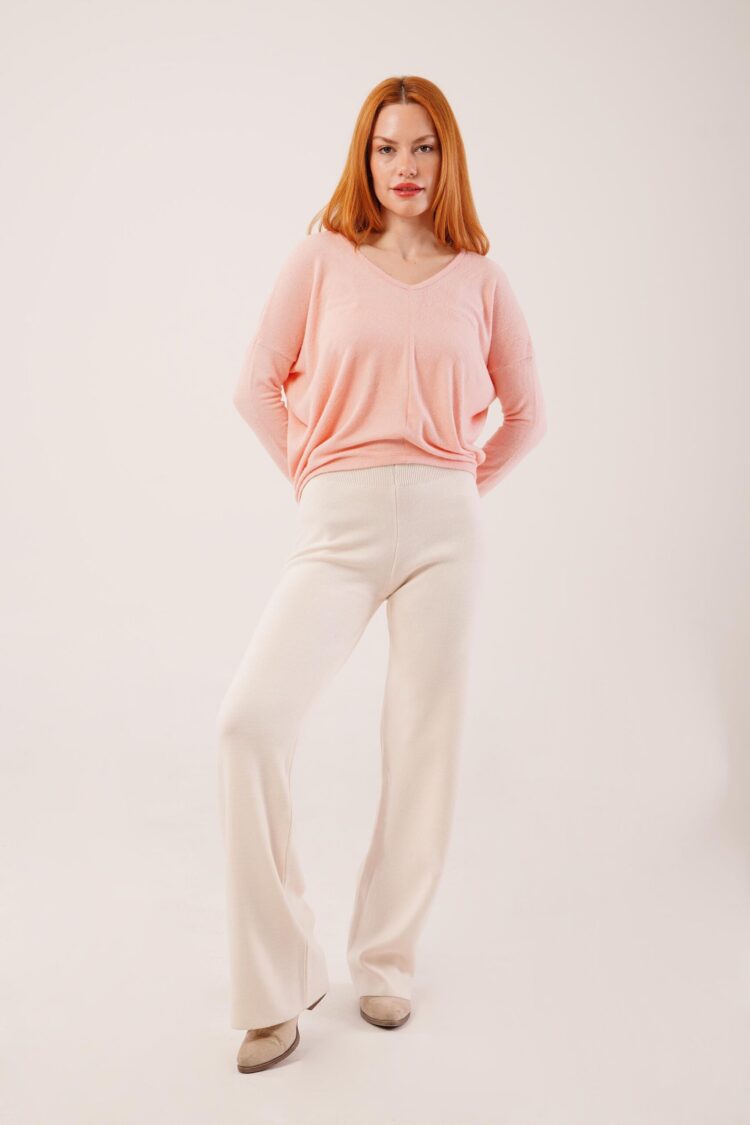 Beige Palazzo Pants High Waist Wide Leg