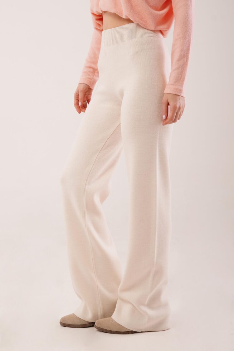 Beige Palazzo Pants High Waist Wide Leg