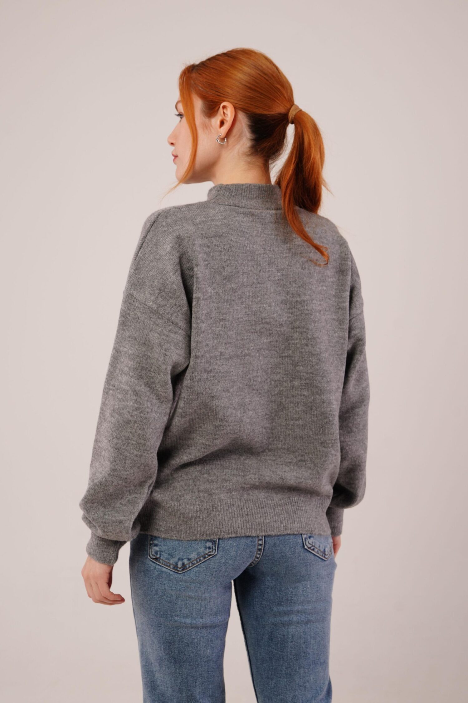 Argyle Oversized Fit Sweater With High Neck - Brand: Lustrin - Women & Kids, Baby Clothes Wholesale - Globality Store