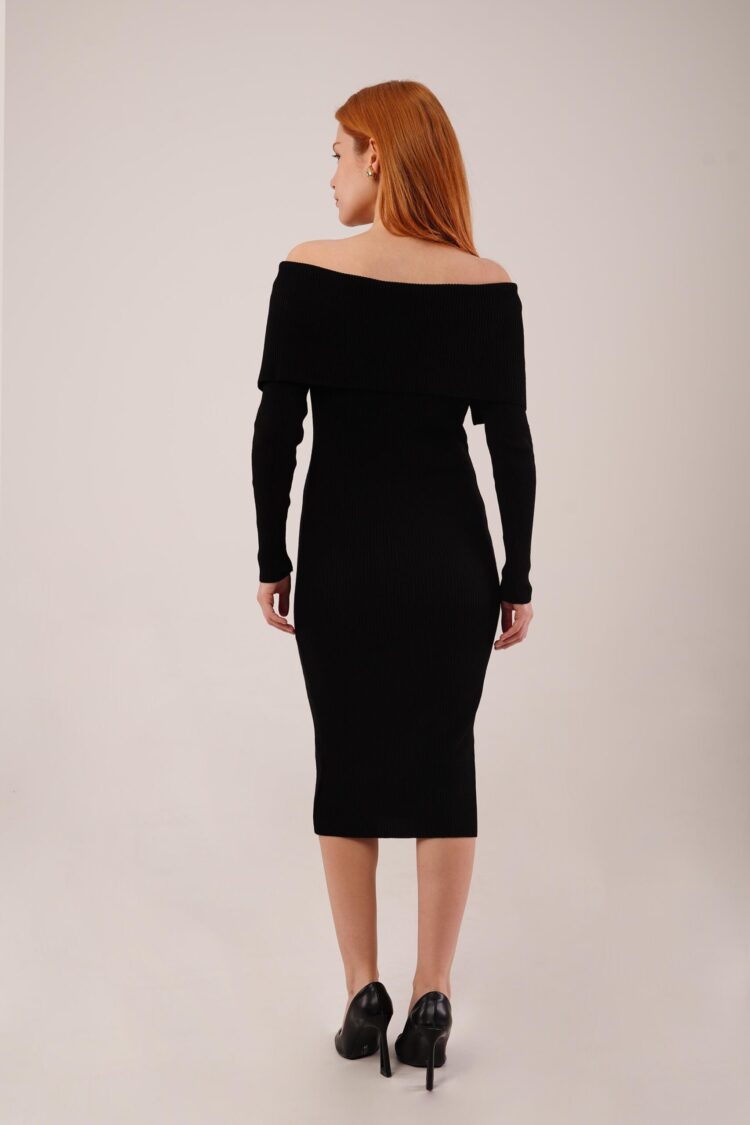 ElegantBodycon Midi Dress With Off Shoulder Neck