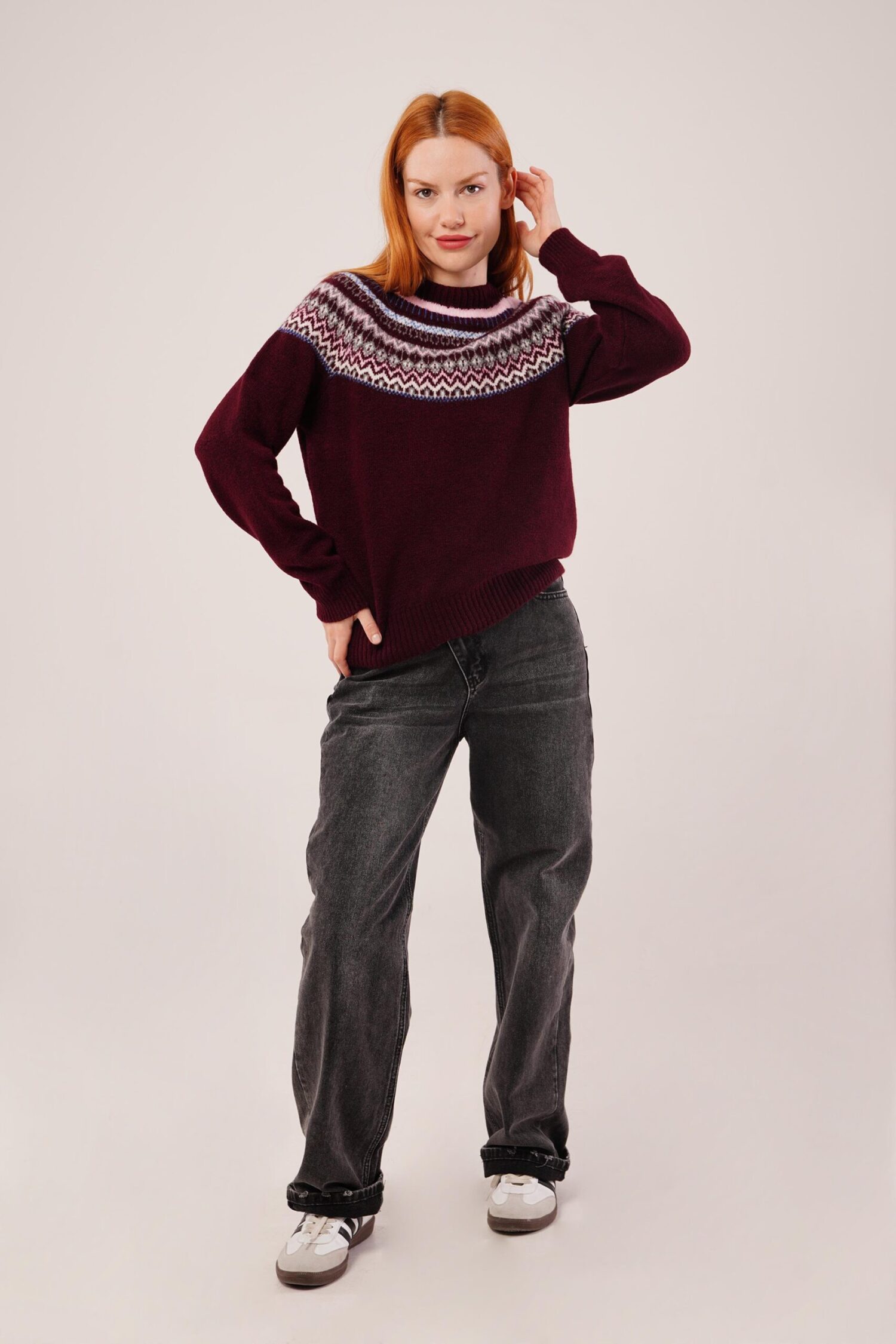 Sweater With Checkered Pattern - Brand: Lustrin - Women & Kids, Baby Clothes Wholesale - Globality Store