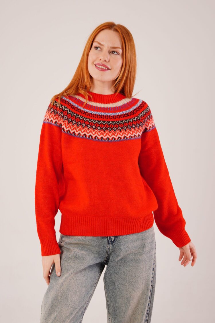 Sweater With Crew Neck And Long Sleeves - Brand: Lustrin - Women & Kids, Baby Clothes Wholesale - Globality Store