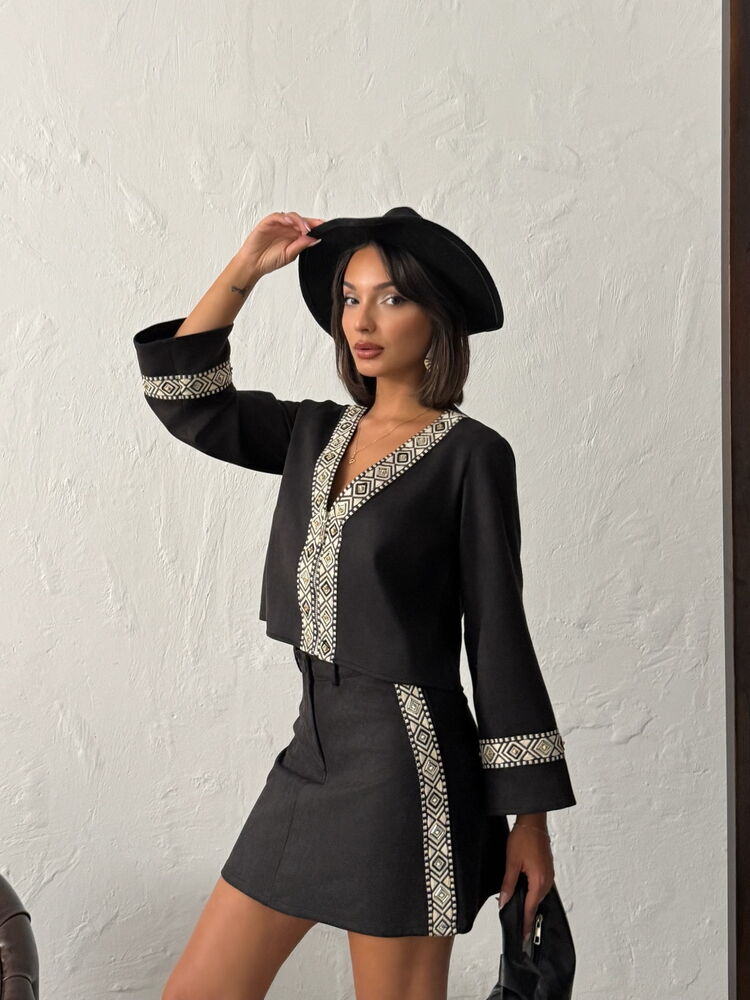 Ethnic Casual Pencil Mini Skirt