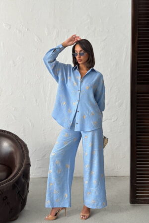 Floral Oversized Fit Shirt With Notched Neck - Brand: Topshow - Women & Kids, Baby Clothes Wholesale - Globality Store