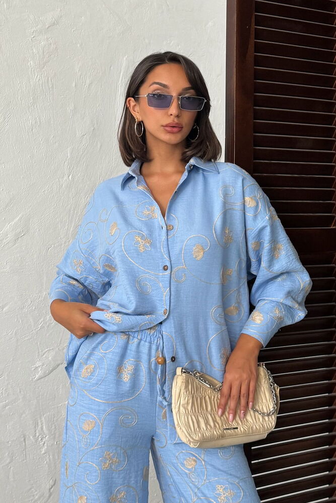 Floral Oversized Fit Shirt With Notched Neck - Brand: Topshow - Women & Kids, Baby Clothes Wholesale - Globality Store