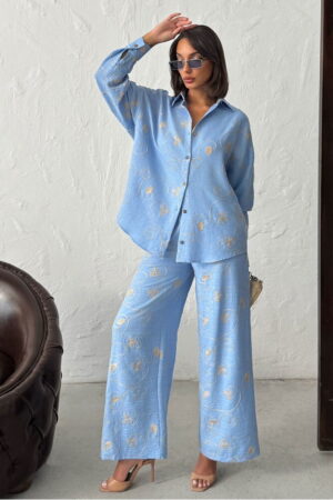 Floral Oversized Fit Shirt With Notched Neck - Brand: Topshow - Women & Kids, Baby Clothes Wholesale - Globality Store