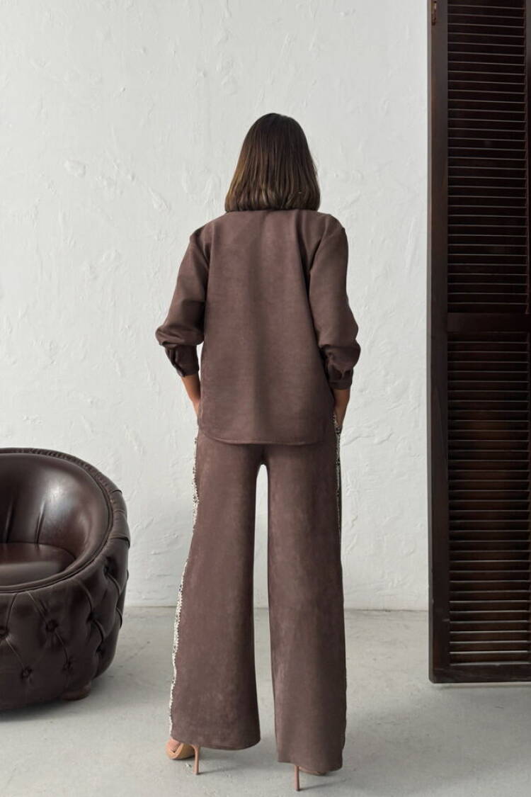 Palazzo Pants With Wide Leg And Mid Waist