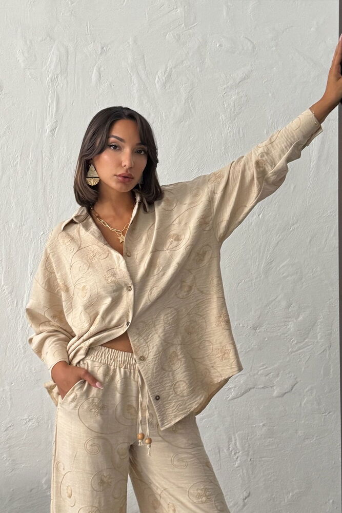 Beige Casual Elegant Modest Shirt - Brand: Topshow - Women & Kids, Baby Clothes Wholesale - Globality Store