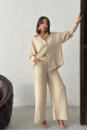 Beige Casual Elegant Modest Shirt - Brand: Topshow - Women & Kids, Baby Clothes Wholesale - Globality Store