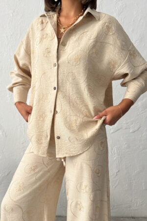Beige Casual Elegant Modest Shirt - Brand: Topshow - Women & Kids, Baby Clothes Wholesale - Globality Store
