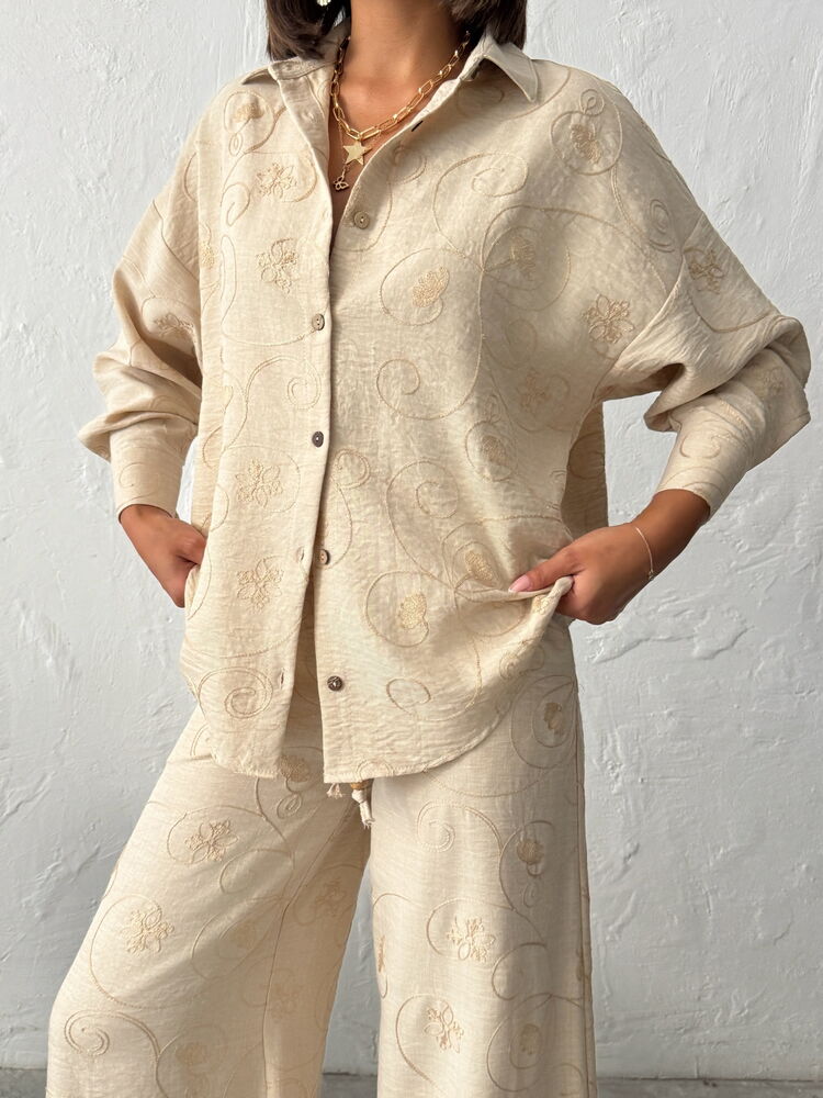 Beige Casual Elegant Modest Shirt