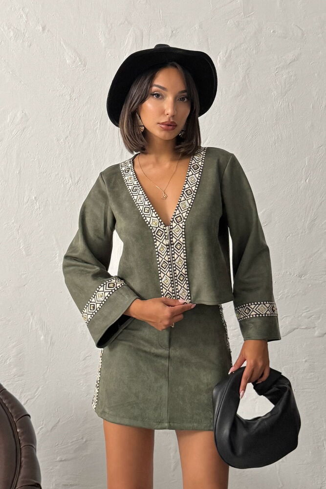 Green Boho Blouse With Plunging Neckline - Brand: Topshow - Women & Kids, Baby Clothes Wholesale - Globality Store