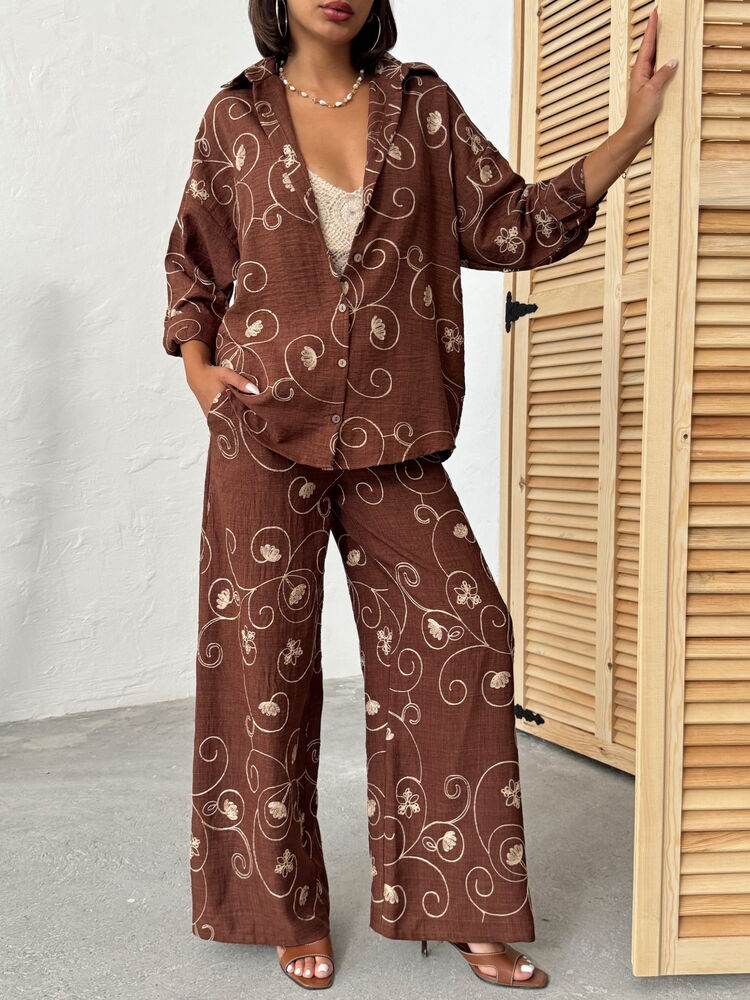 Ethnic Buttoned Palazzo Pants