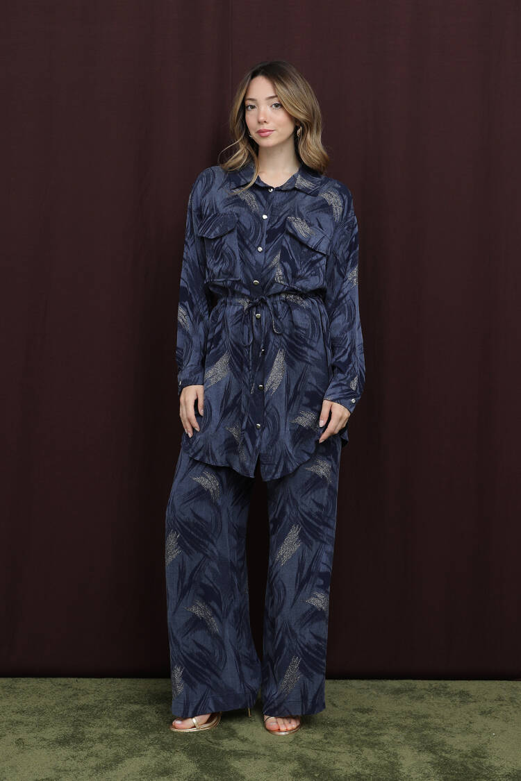 NavySet With Layered Midi Skirt & Buttoned Top - Brand: Puane - Women & Kids, Baby Clothes Wholesale - Globality Store