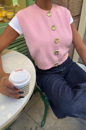 Casual Buttoned Crop Vest - Brand: Sobe Istanbul - Women & Kids, Baby Clothes Wholesale - Globality Store