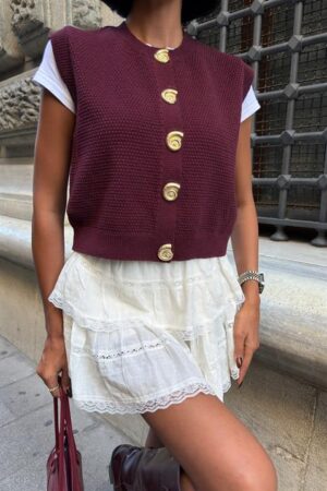 Crop Vest With Buttoned Closure - Brand: Sobe Istanbul - Women & Kids, Baby Clothes Wholesale - Globality Store