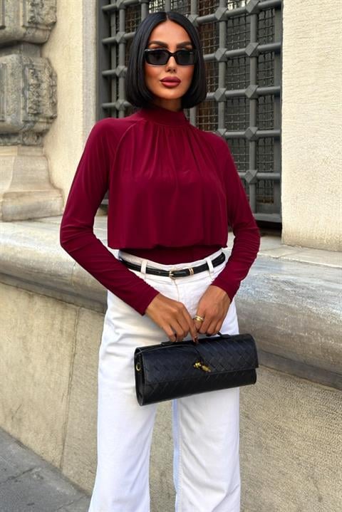 Elegant Blouse With High Neck And Long Sleeves - Brand: Sobe Istanbul - Women & Kids, Baby Clothes Wholesale - Globality Store