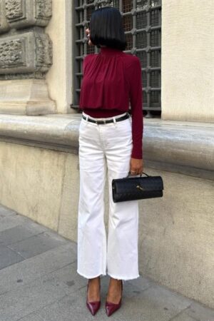 Elegant Blouse With High Neck And Long Sleeves - Brand: Sobe Istanbul - Women & Kids, Baby Clothes Wholesale - Globality Store