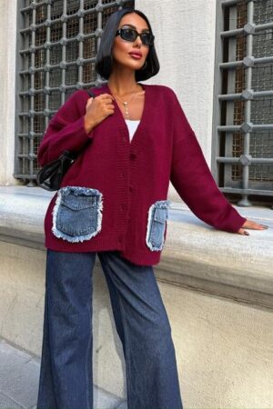 Cardigan With Oversized Fit And Patch Pockets - Brand: Sobe Istanbul - Women & Kids, Baby Clothes Wholesale - Globality Store