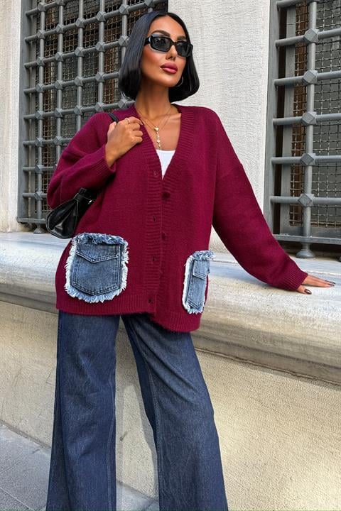 Cardigan With Oversized Fit And Patch Pockets